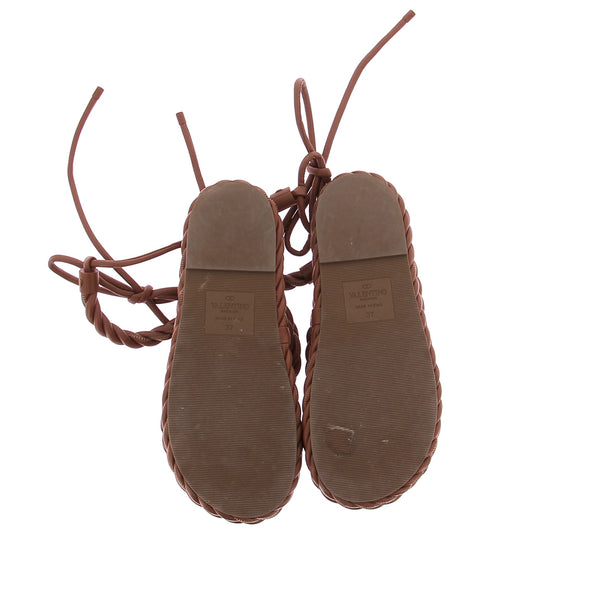 Sandales tressées marrons