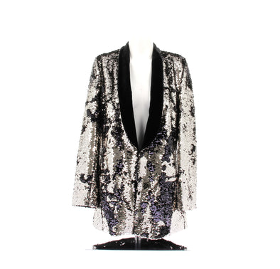 Blazer à sequins argentés