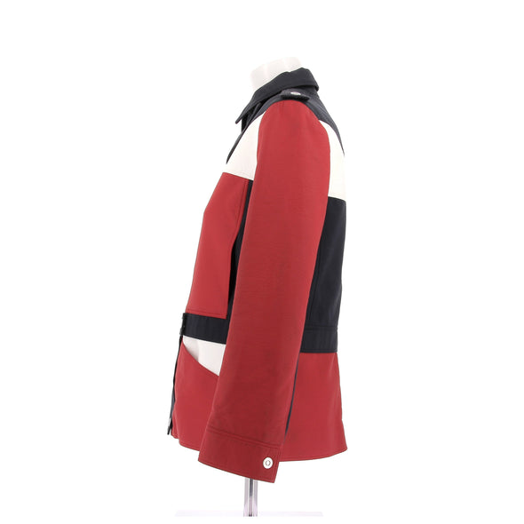 Veste rouge marine et blanche