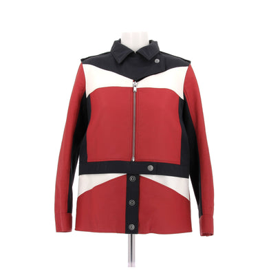 Veste rouge marine et blanche