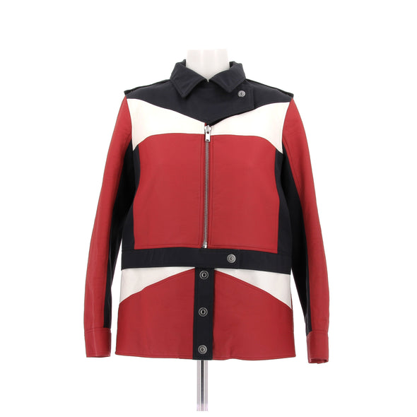 Veste rouge marine et blanche
