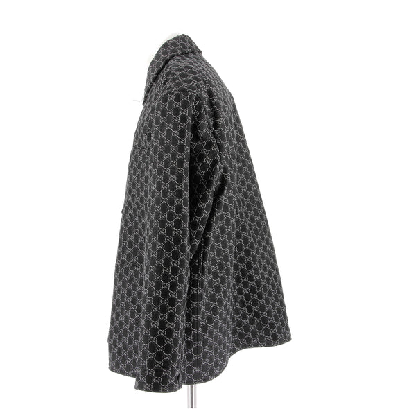 Veste monogrammée grise en laine
