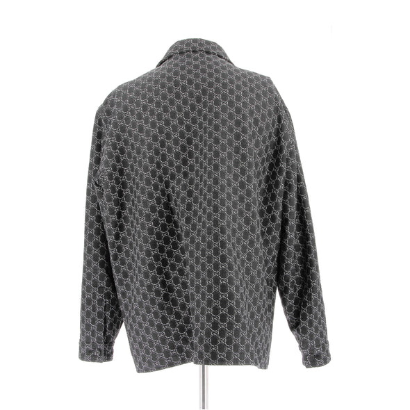 Veste monogrammée grise en laine