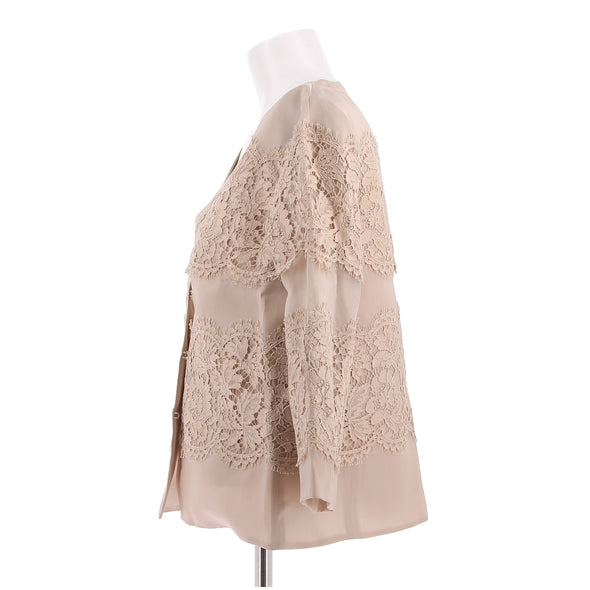 Veste en soie beige