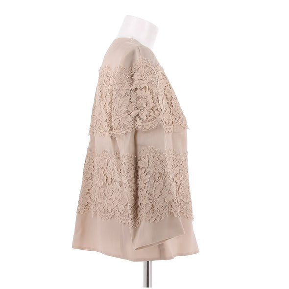 Veste en soie beige