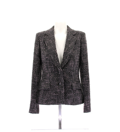 Veste en tweed rose et noire