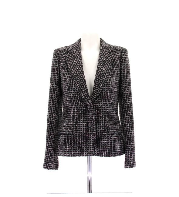 Veste en tweed rose et noire