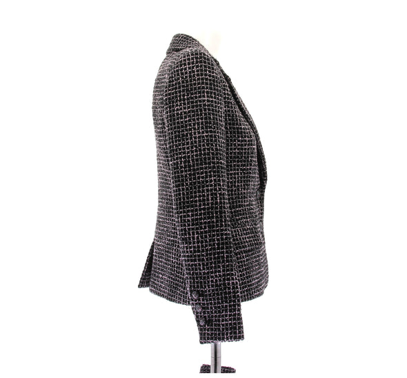Veste en tweed rose et noire