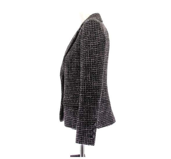 Veste en tweed rose et noire
