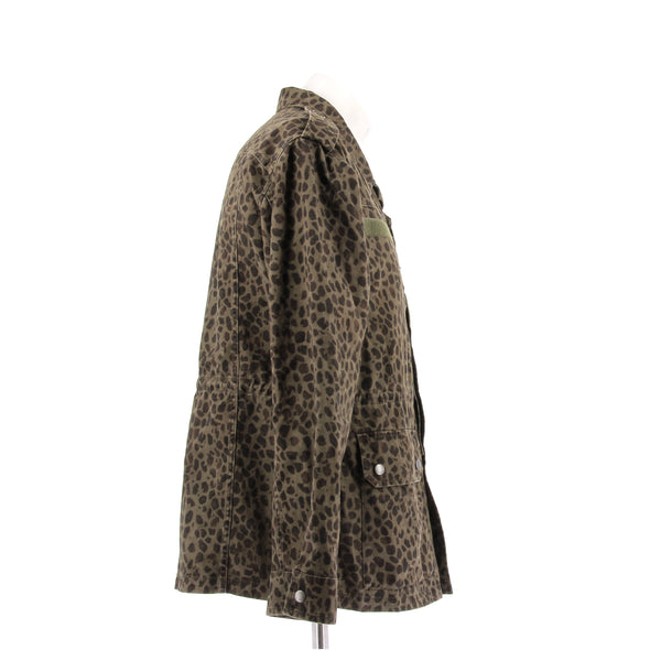 Veste léopard kaki