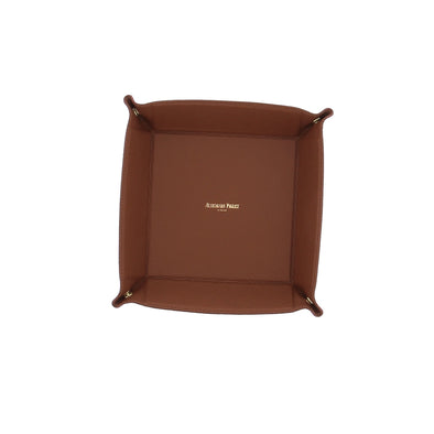 Vide poche en cuir camel