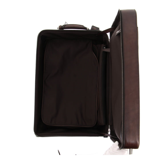 Valise en cuir marron
