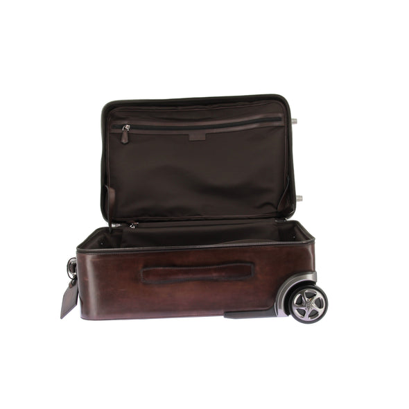 Valise en cuir marron