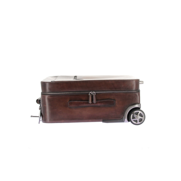 Valise en cuir marron