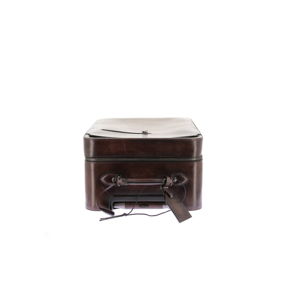 Valise en cuir marron