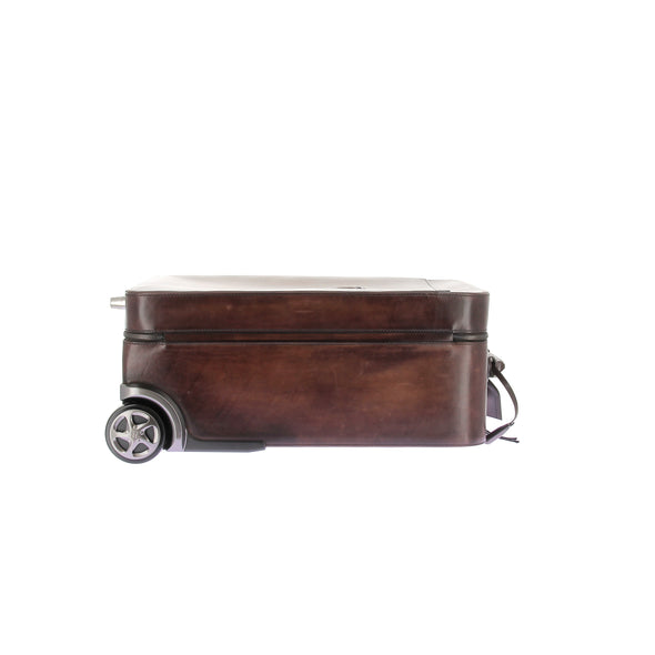 Valise en cuir marron