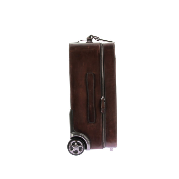 Valise en cuir marron