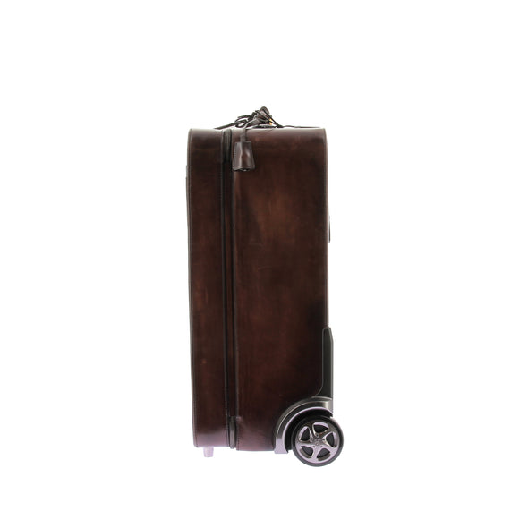 Valise en cuir marron