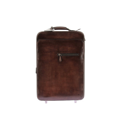 Valise en cuir marron