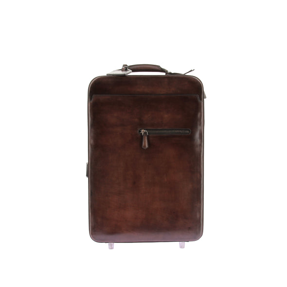 Valise en cuir marron