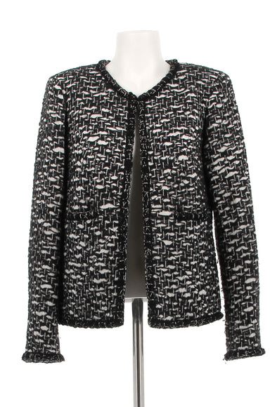 Veste en tweed noir et blanc