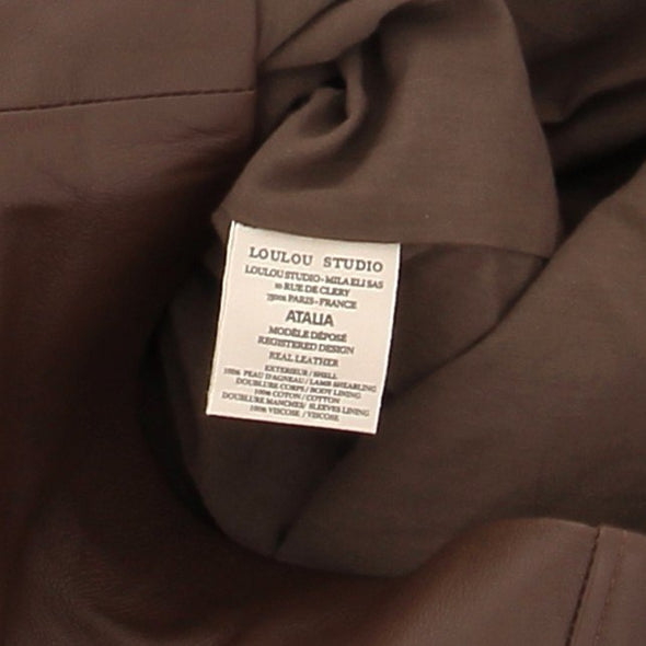 Veste en cuir marron "Atalia"