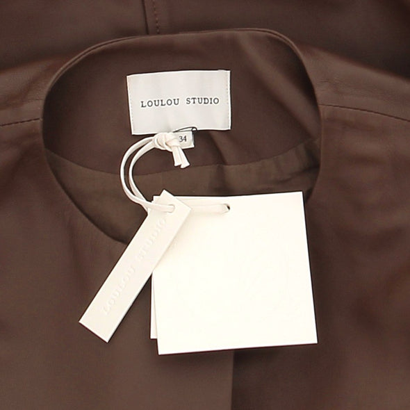 Veste en cuir marron "Atalia"