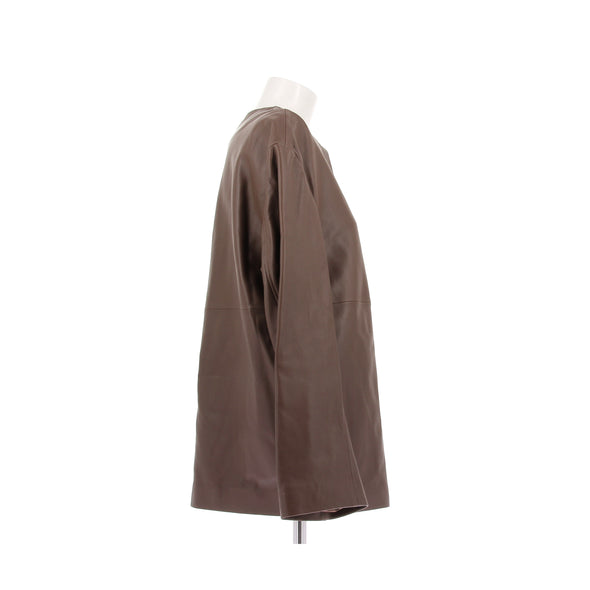 Veste en cuir marron "Atalia"