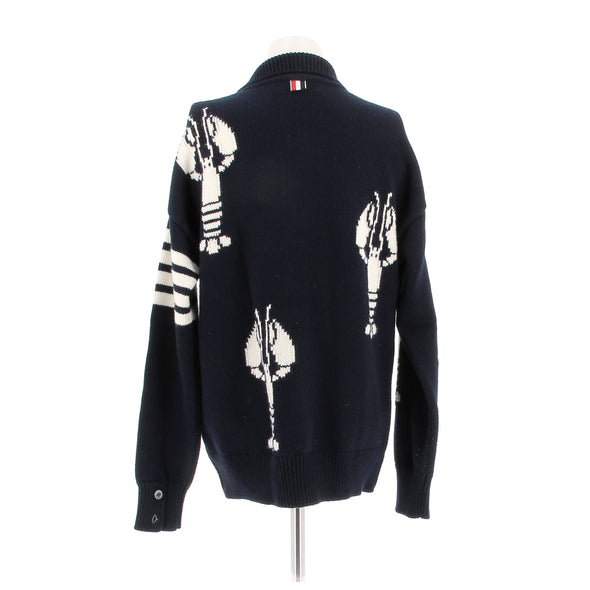 Cardigan marine en laine merino