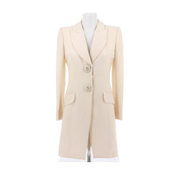 Veste de tailleur en lin écru