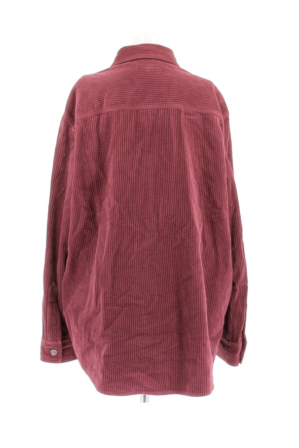 Chemise en velours côtelé bordeaux