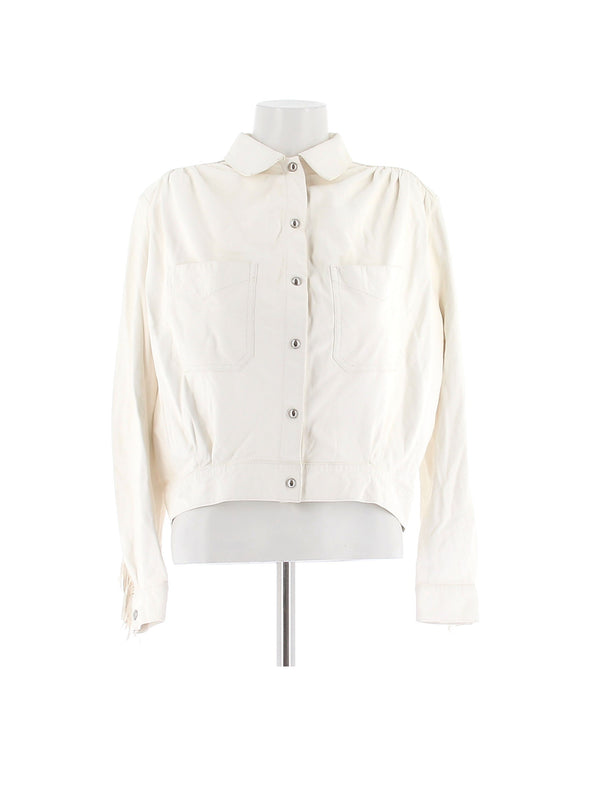 Chemise en cuir écrue