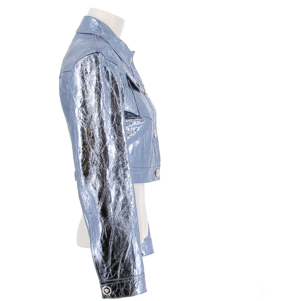 Veste en cuir métallisé