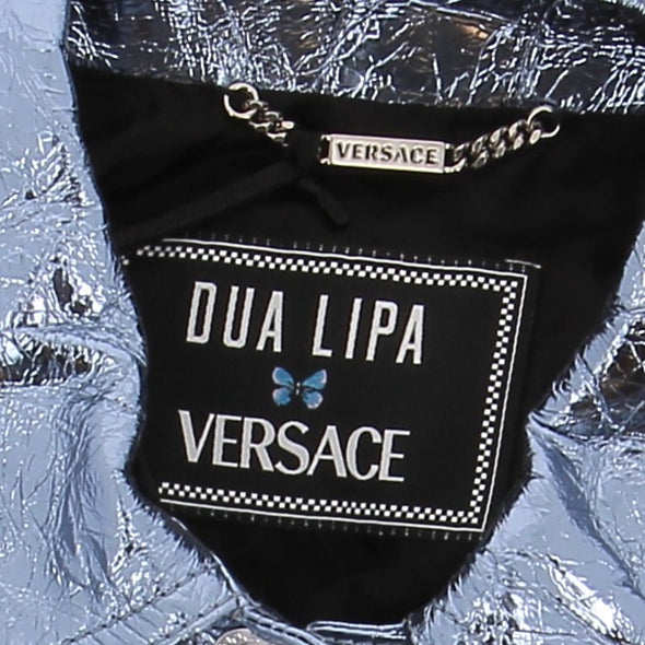 Veste en cuir métallisé
