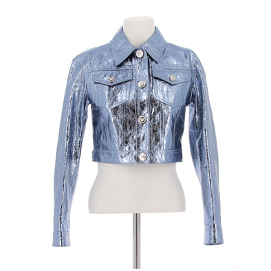 Veste en cuir métallisé
