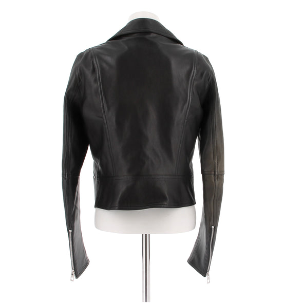 Veste en cuir noir