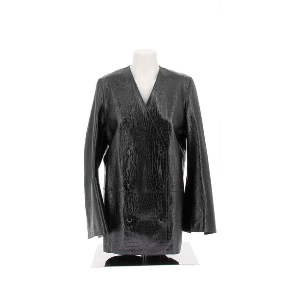 Veste en cuir noir