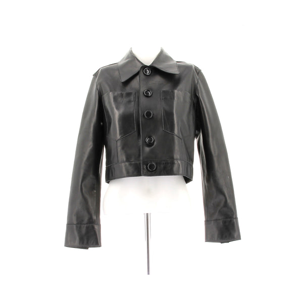 Veste noire en cuir