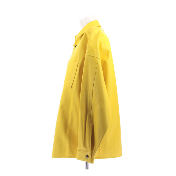 Veste en cuir jaune