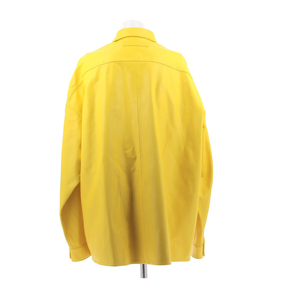 Veste en cuir jaune