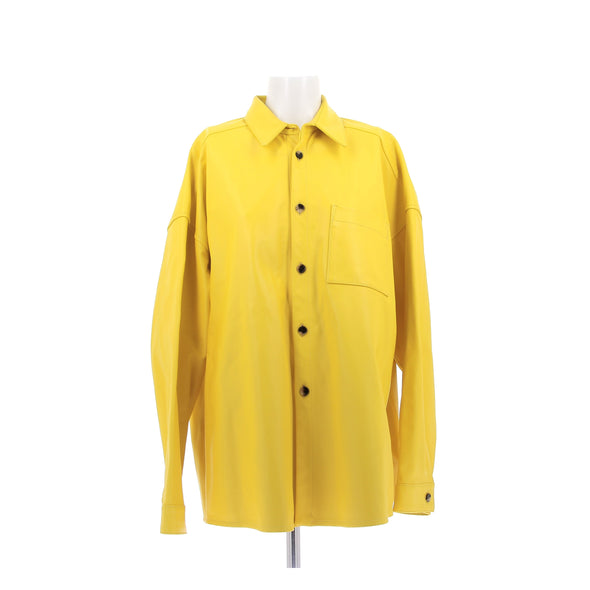 Veste en cuir jaune