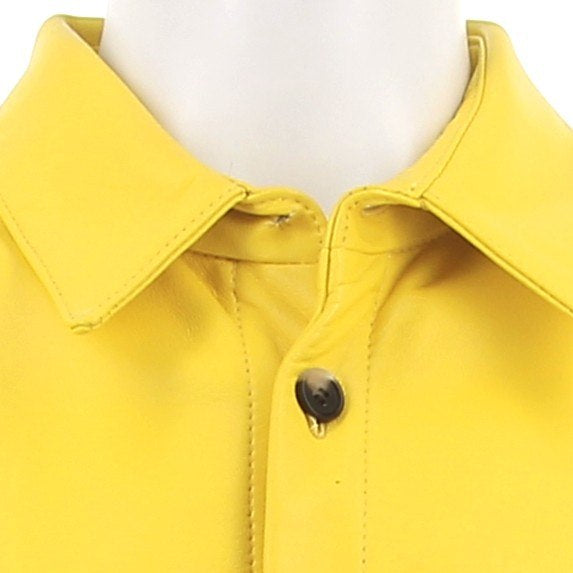 Veste en cuir jaune