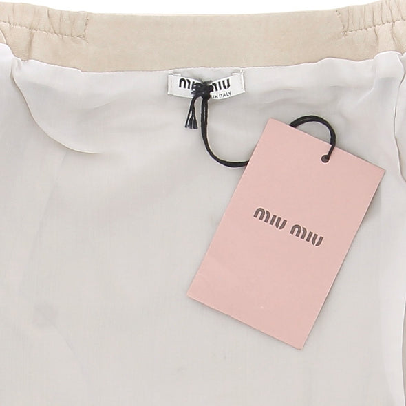 Veste en cuir beige