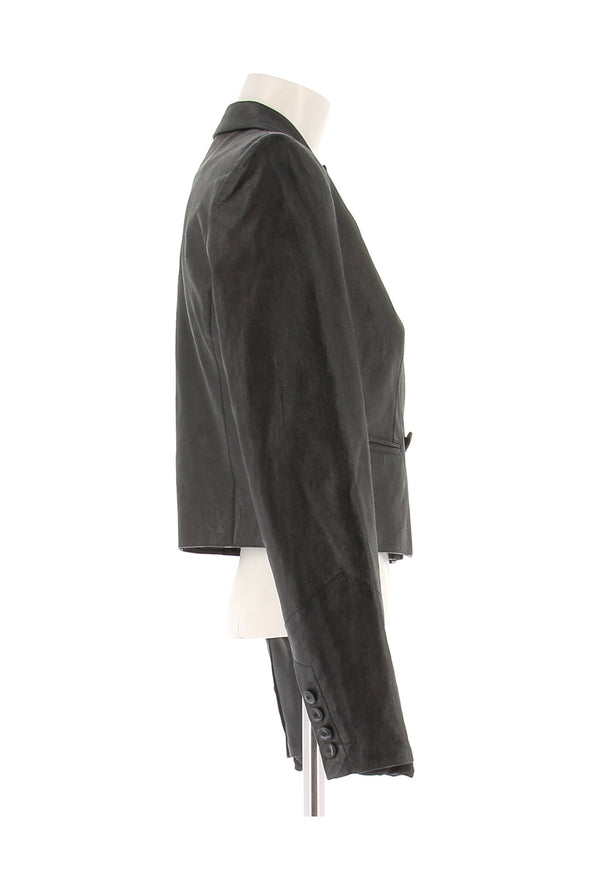 Veste en cuir noir