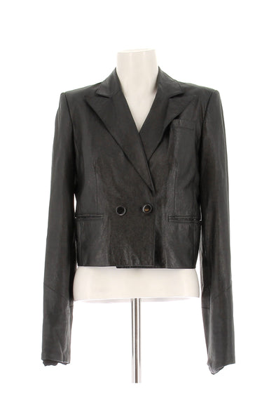 Veste en cuir noir