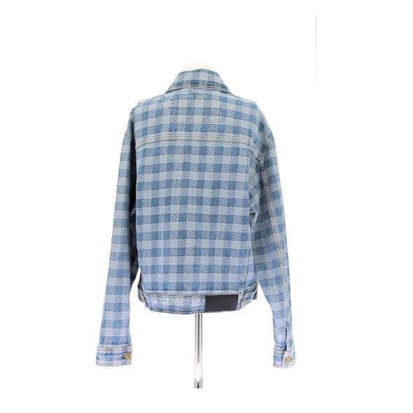 Veste en denim à carreaux