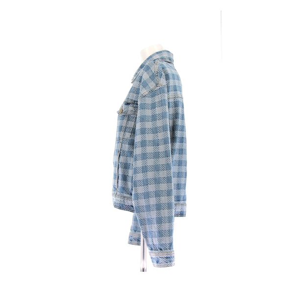 Veste en denim à carreaux