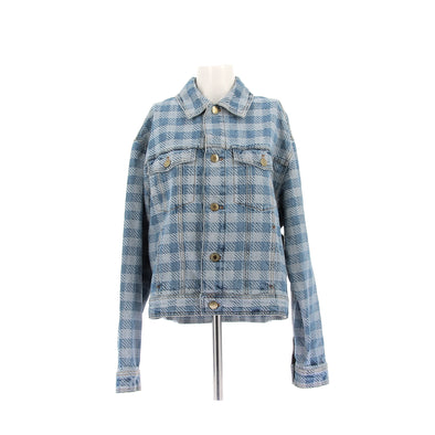Veste en denim à carreaux
