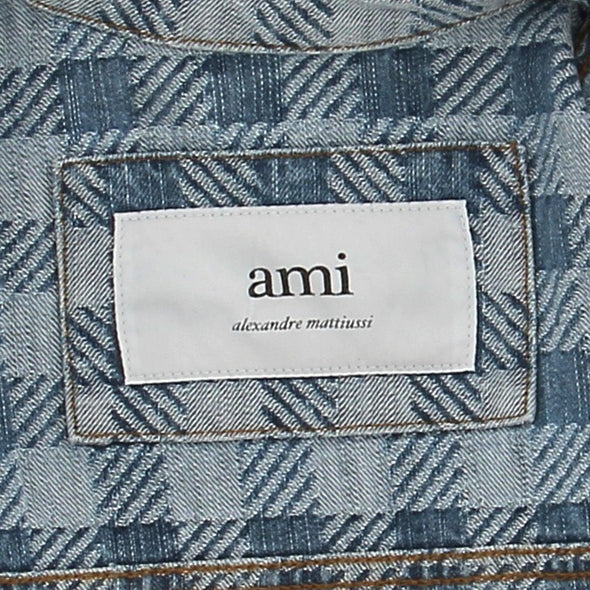 Veste en denim à carreaux