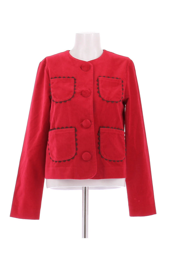 Veste en velours rouge